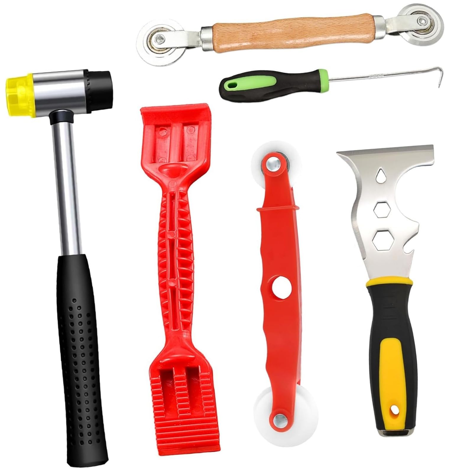 16 Function Window Glazing Tool Set for Glass Positioning Sealant Application and Frame Cleaning Tasks Window Sealant Application Tool