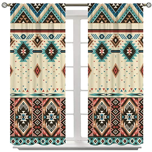 Rideaux aztèques YCness (lot de 2) 183x160 cm géométriques pour chambre - 4