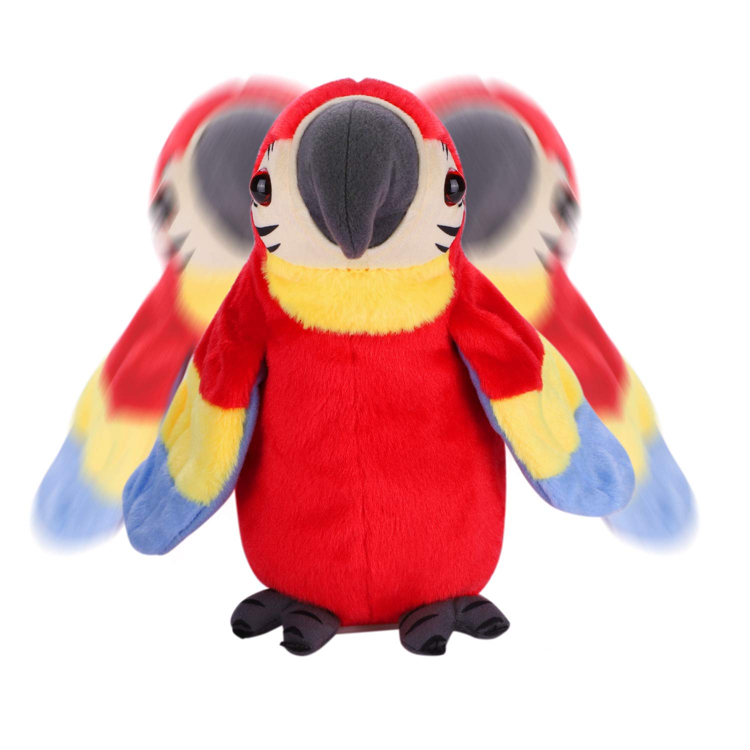 JNGUOSICN Talking Parrot Plush Interactive Toy Waving Wings Electronic Record Bird Toy Stuffed Animal Educational Toy Cute Talking Bird Toy Repeat What You Say Stuffed Parrot Pet Dancing Parrot - Image 3