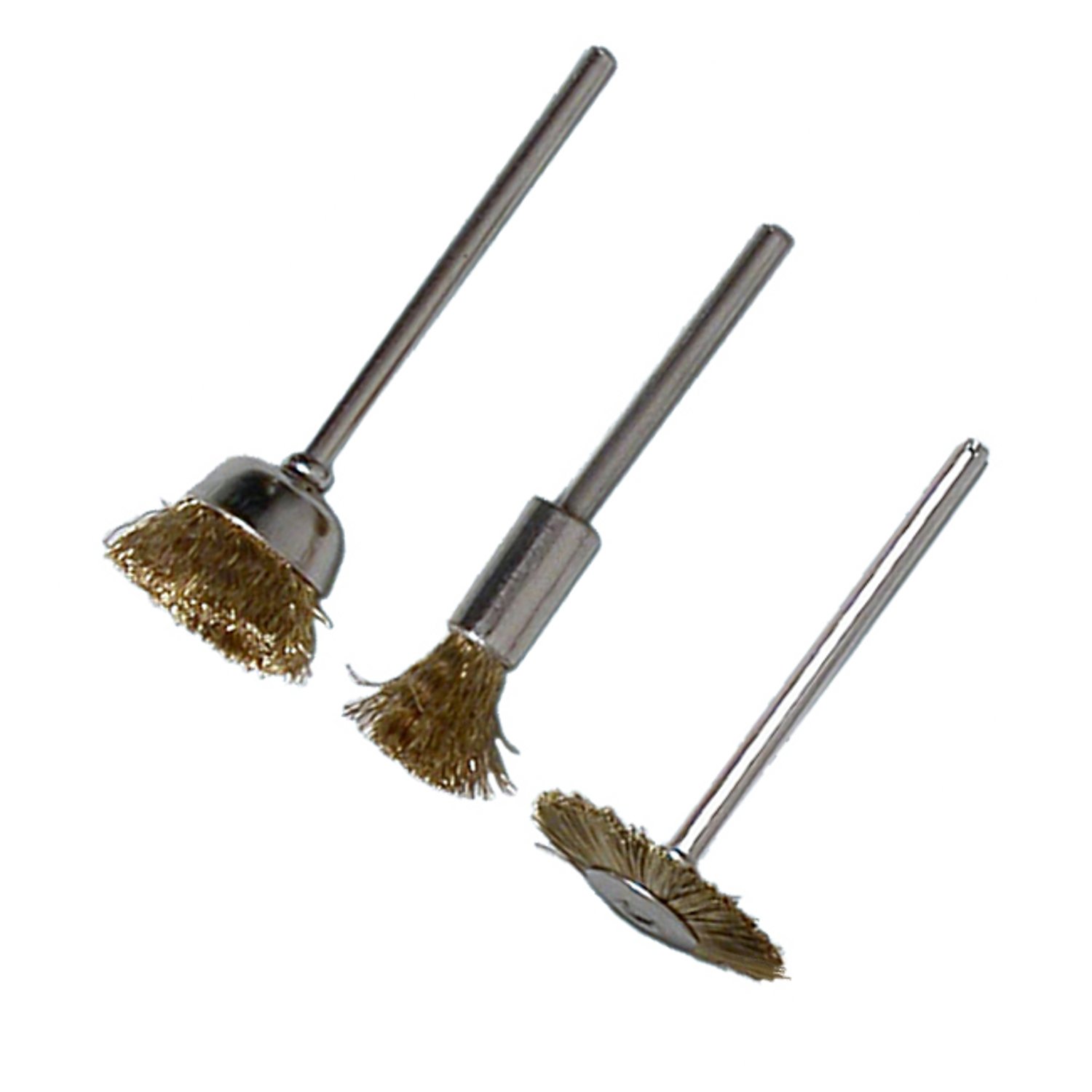 ROTACRAFTAssorted Brass Brushes, Pack of 3, Silver