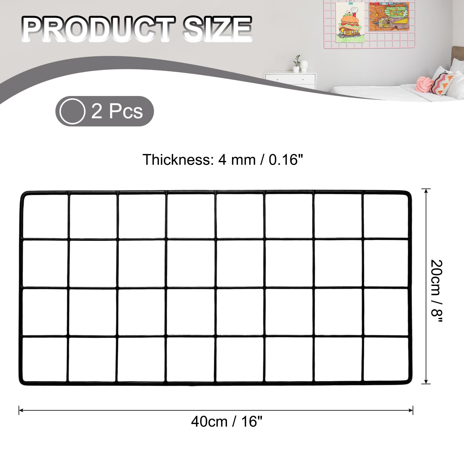 PATIKIL 40x20cm Wire Grid Panel - Image 2