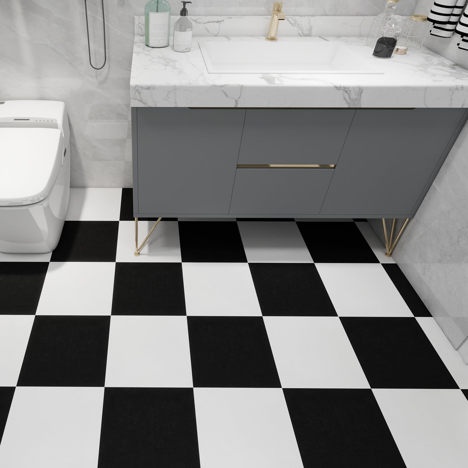 Lot de 10 revêtements de sol noirs et blancs