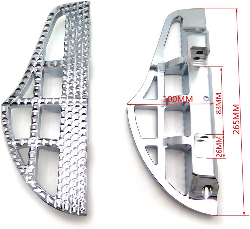 HTTMT- USMT216-119B-CD- Dominator Shark Fin Passenger Footboard Floorboard Compatible With H-D Softail Dyna 2000-2017 Chrome [See Fitment]