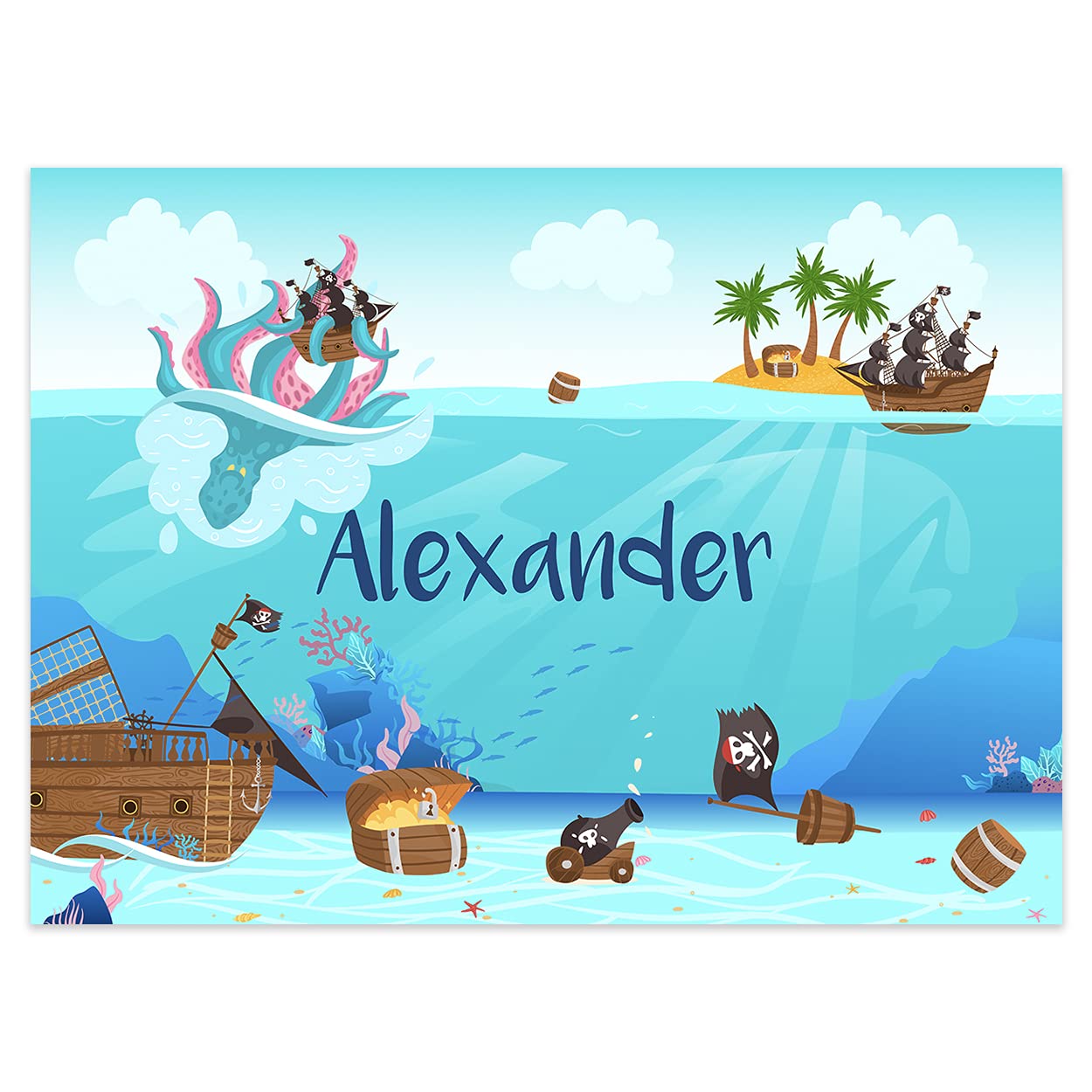 Paper Themes Girls Ahoy Pirates Play Mat Playdoh Mat Kids Messy Mat Paint Sheet Playdough Mat Arts And Crafts Splash Mat (, (M) 75 X 55 Cm)