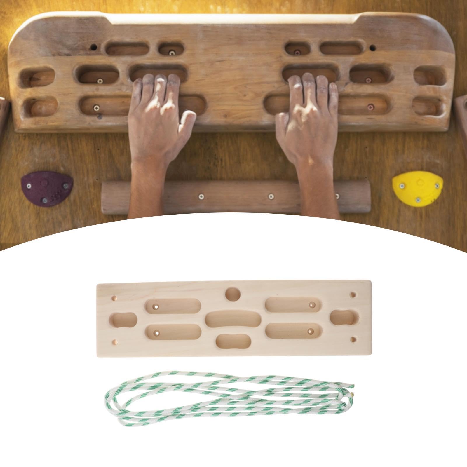 Vaveren Rock Climbing Hanging Board,Training Hanging Board,Workout Equipment for Rock Climbers,Grip Strengthener,Wooden Hanging Board