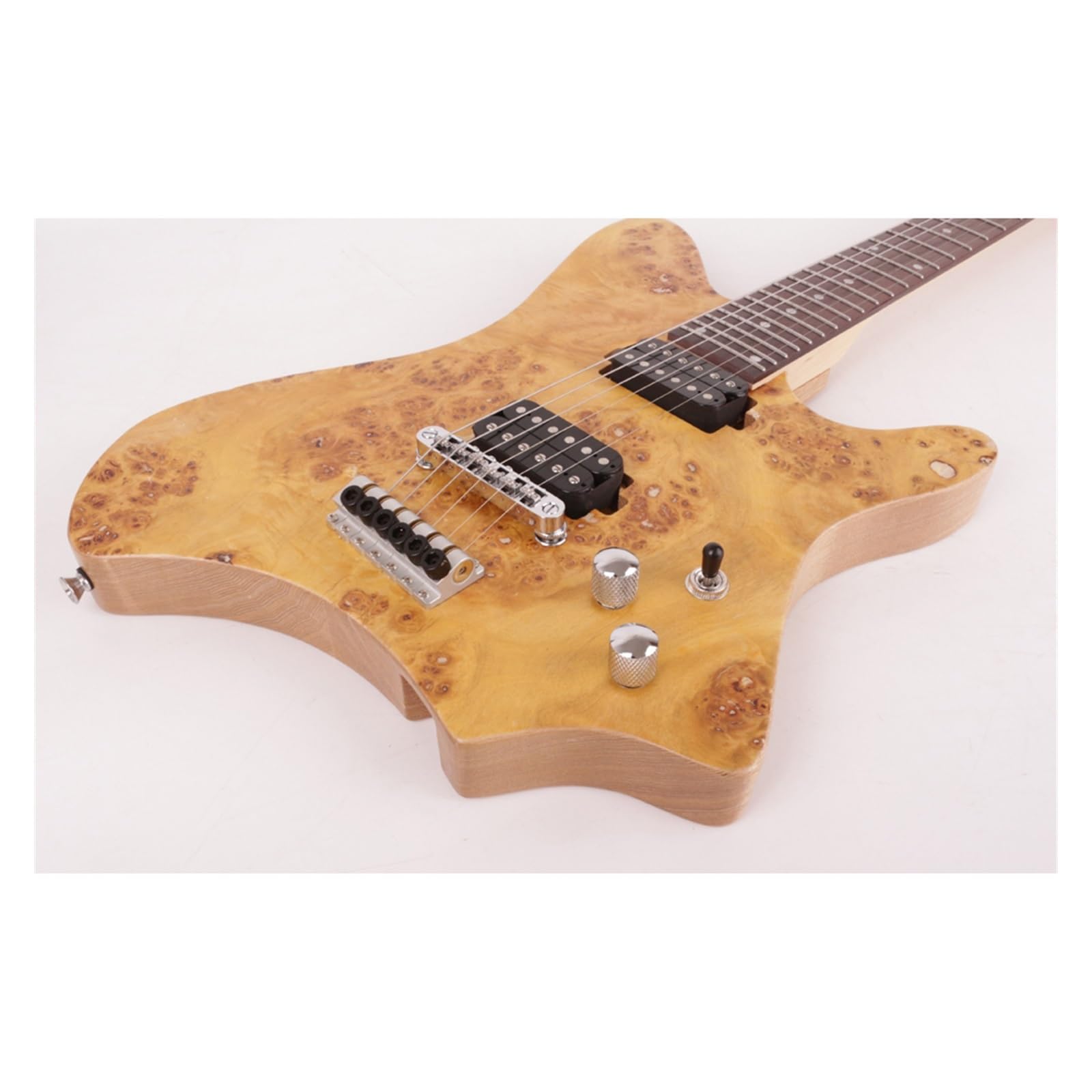Gryf Klon/mahoń Podstrunnica Z Palisandru Bezgłowy Podróżna Przenośna Gitara Elektryczna Profesjonalna Bezgłowy Gitara Elektryczna (Color : 03)