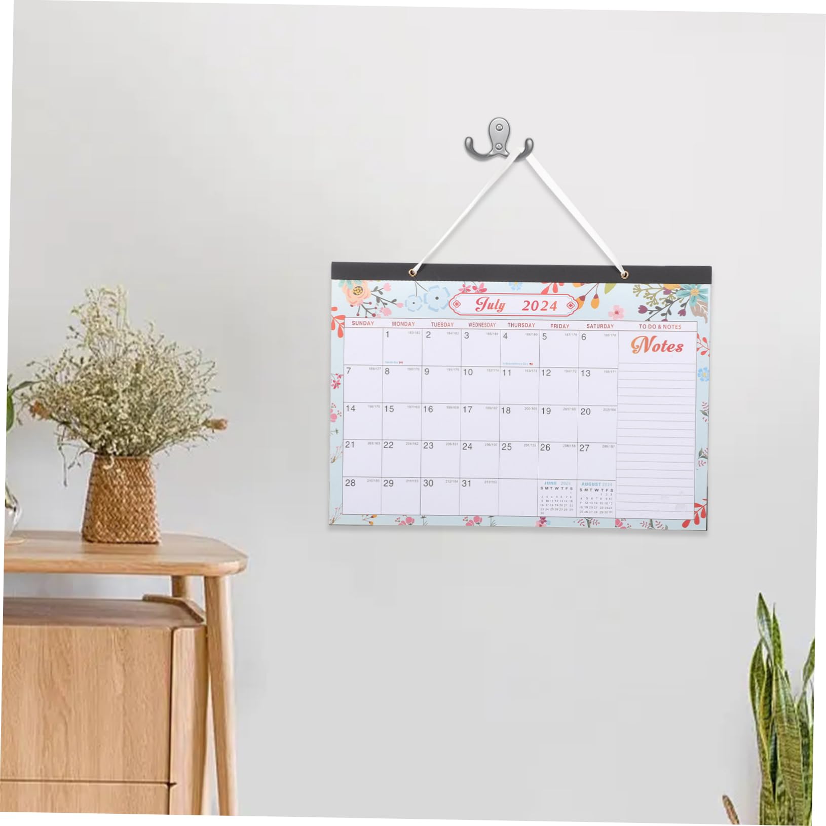 TEHAUX 4pezzi Calendario Da Parete Mensile Design Originale Con Spazio Per Appunti e Obiettivi Per Ufficio e Casa Calendario Stabile e Resistente Per Famiglia e Amici
