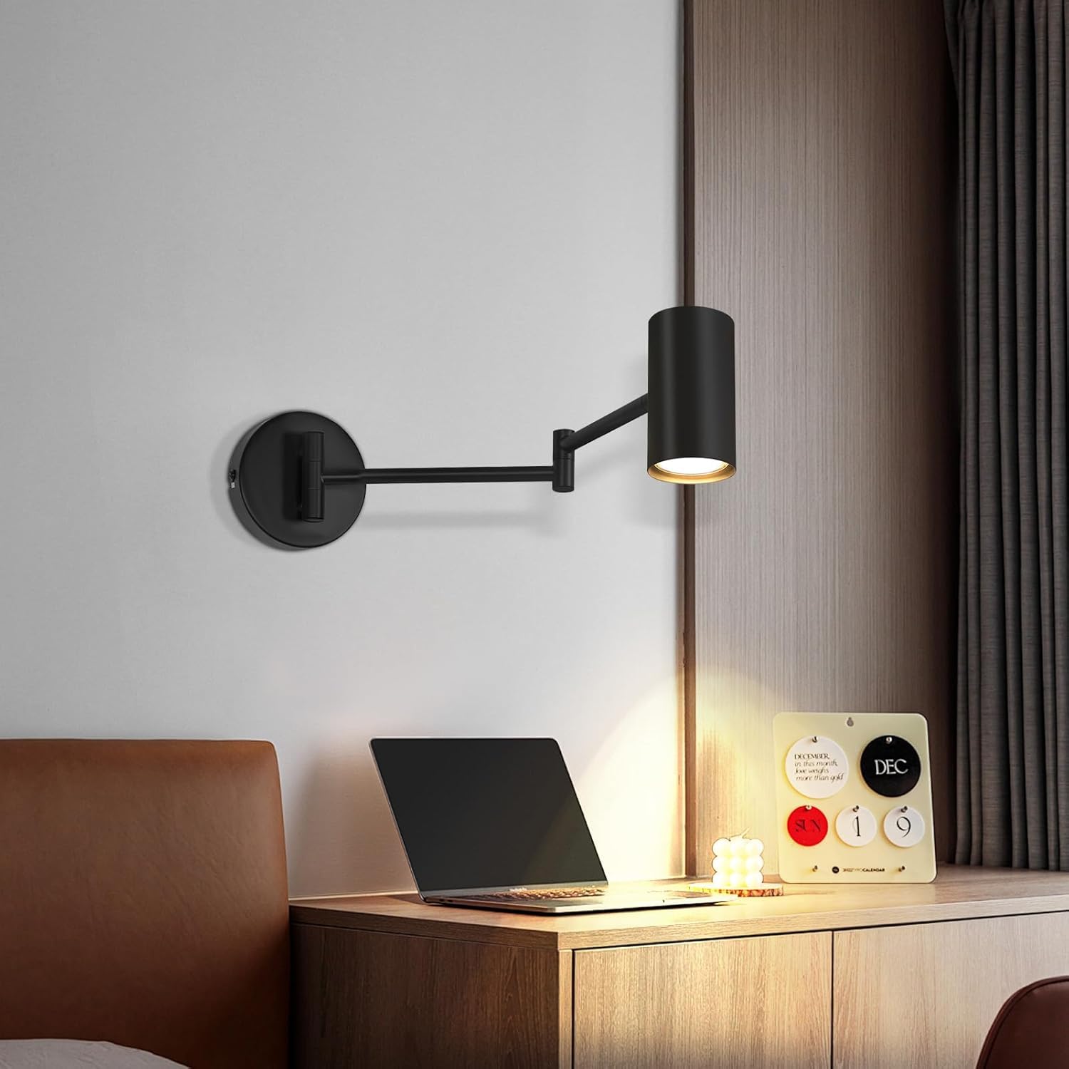 Homefire Wandleuchte innen Wandlampe GU10 Schwarz 2 Stück Schwenkbar