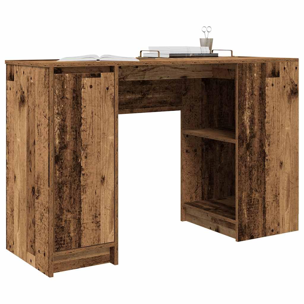Scrivania effetto legno anticato, 120 x 42 x 76 cm, scrivania per computer in legno con molto spazio, stabile tavolo da ufficio per casa, studio e soggiorno, segretario