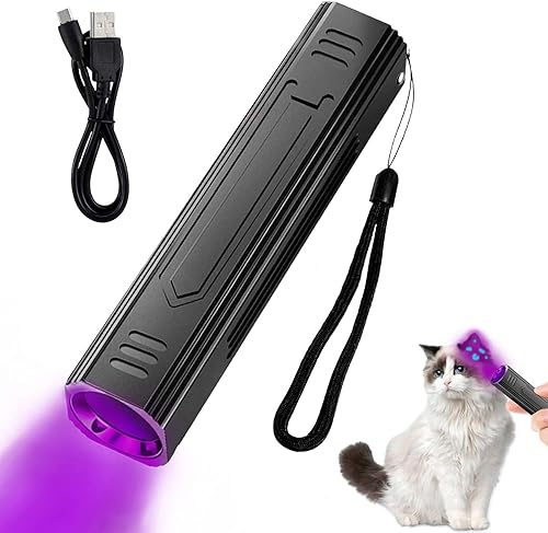 Wood's - Lámpara UV portátil de 365 nm, para mascotas, gatos, perros, rayos UV, luz negra, detector de tiña de gato, detector de orina de mascotas