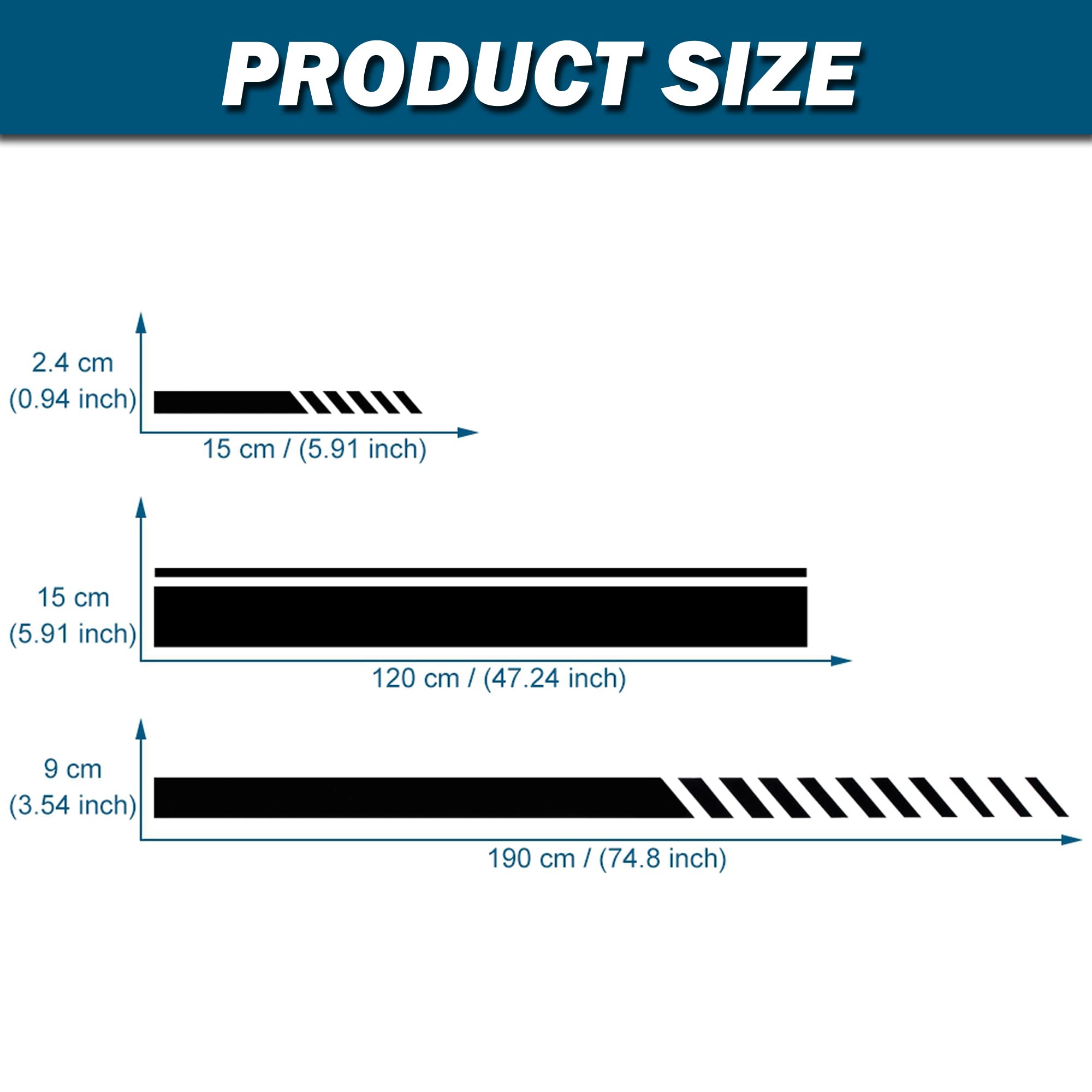HHF 5 stks/set Auto Racing Stickers Body Sticker Decals Stripes Autodeur Body Hood Achteruitkijkspiegel Decal Stickers (Color Name : Wit
