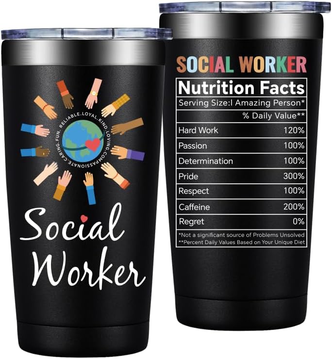 Social Worker Gifts for Men - Social Workers Appreciation Gifts - Social-Work Month, Graduation, Christmas Gift - 20oz Tumbler
