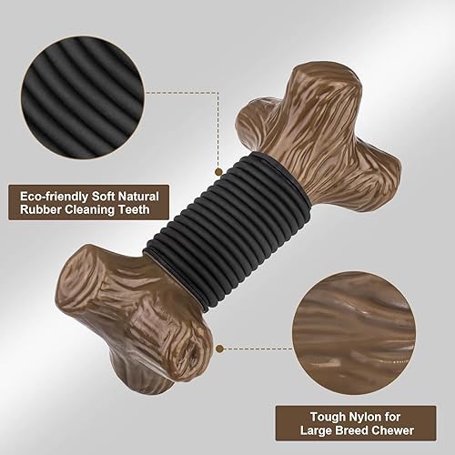 Vista 5 de Juguetes duraderos para perros grandes, juguetes masticables agresivos para perros grandes, juguete masticable para perros de raza mediana y grande