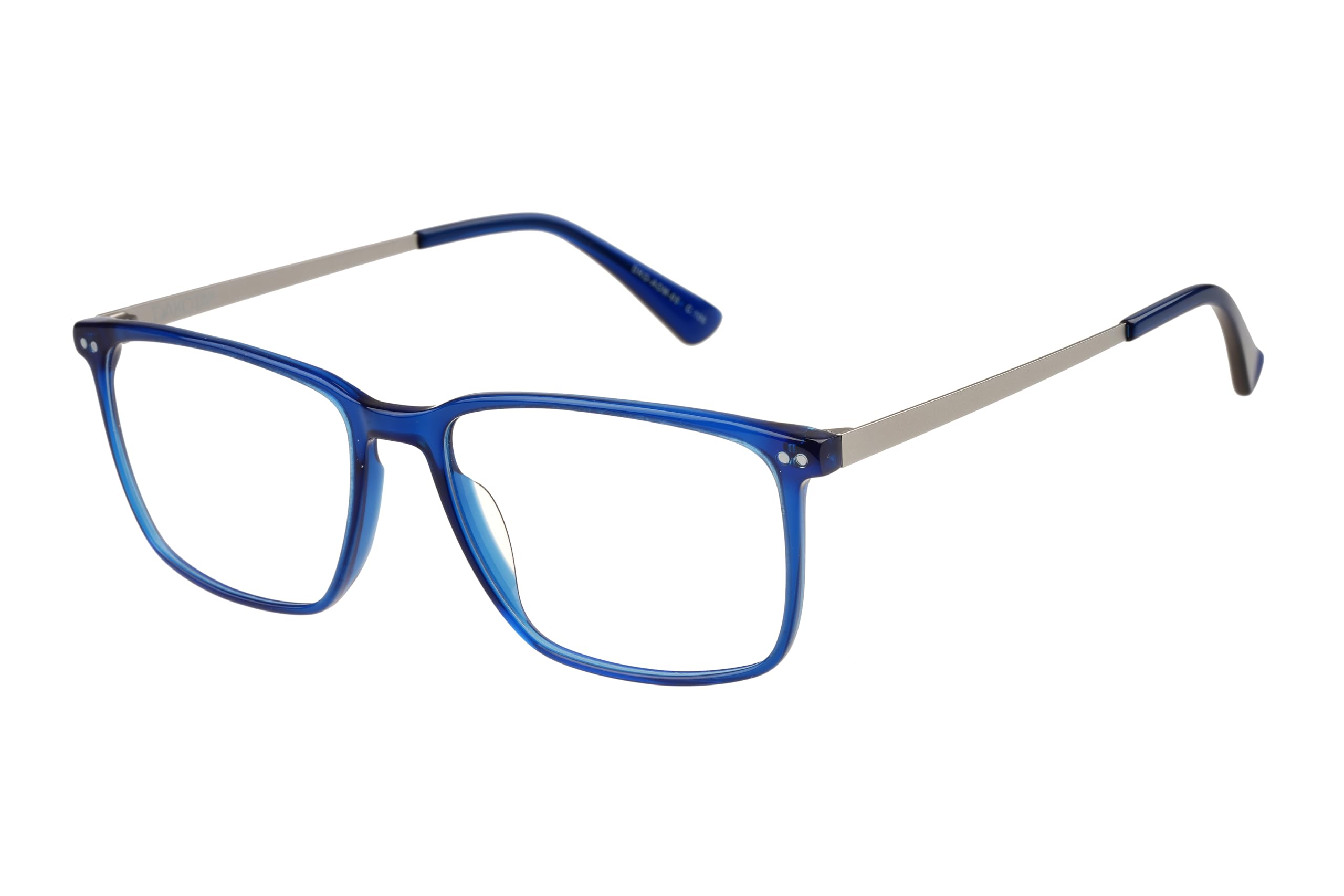 DAKOTA Brille mit Sehstärke für Herren optional mit Sonnenbrillentönung oder Blaulichtfilter, Quadratisch, gefertigt aus Acetat (inklusive Brillenetui)