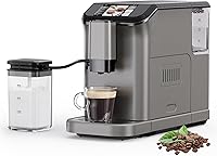 Vista 1 de Garvee Máquina de café expreso totalmente automática de 20 bar con molinillo de rebabas cónicas integrado, varita de vapor espumador de leche