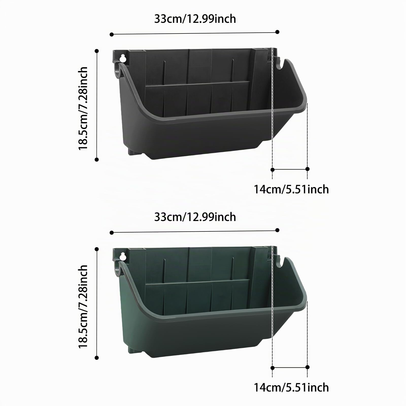 Juego de 18 macetas verticales de pared con sistema de riego por goteo, 350ml, para pared, 70kg, jardín vertical para balcón o jardín, 33*14*18.5cm, Negro