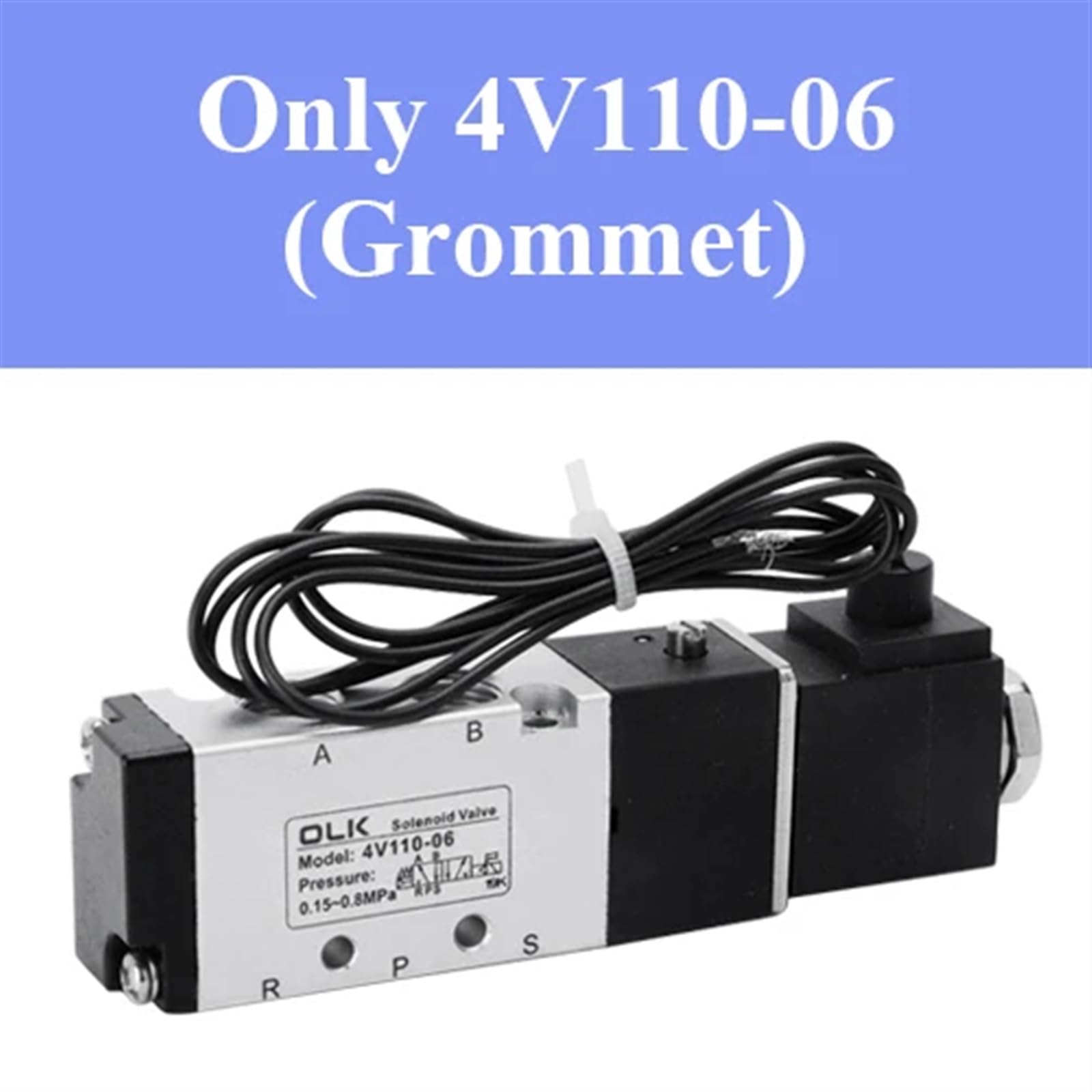Válvula Solenoide de Control neumático 4V110-06, 5 vías, 2 Posiciones, 1/8 ", 5/2 vías, DC12V, 24V, AC110V, AC220V, con Ajuste de 4, 6, 8, 10 y 12mm(Only 4V110-06-I,AC110V)