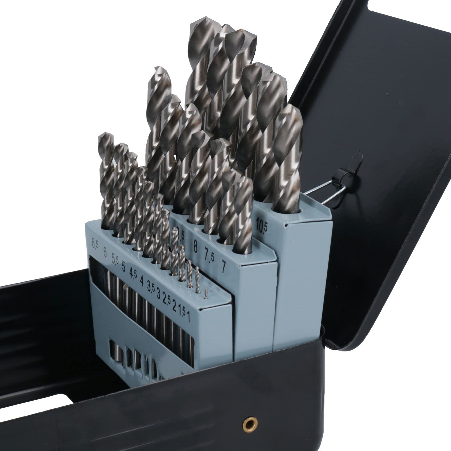 Set di 25 punte da trapano metriche HSS-G per metallo, plastica, rame, 1 mm - 13 mm