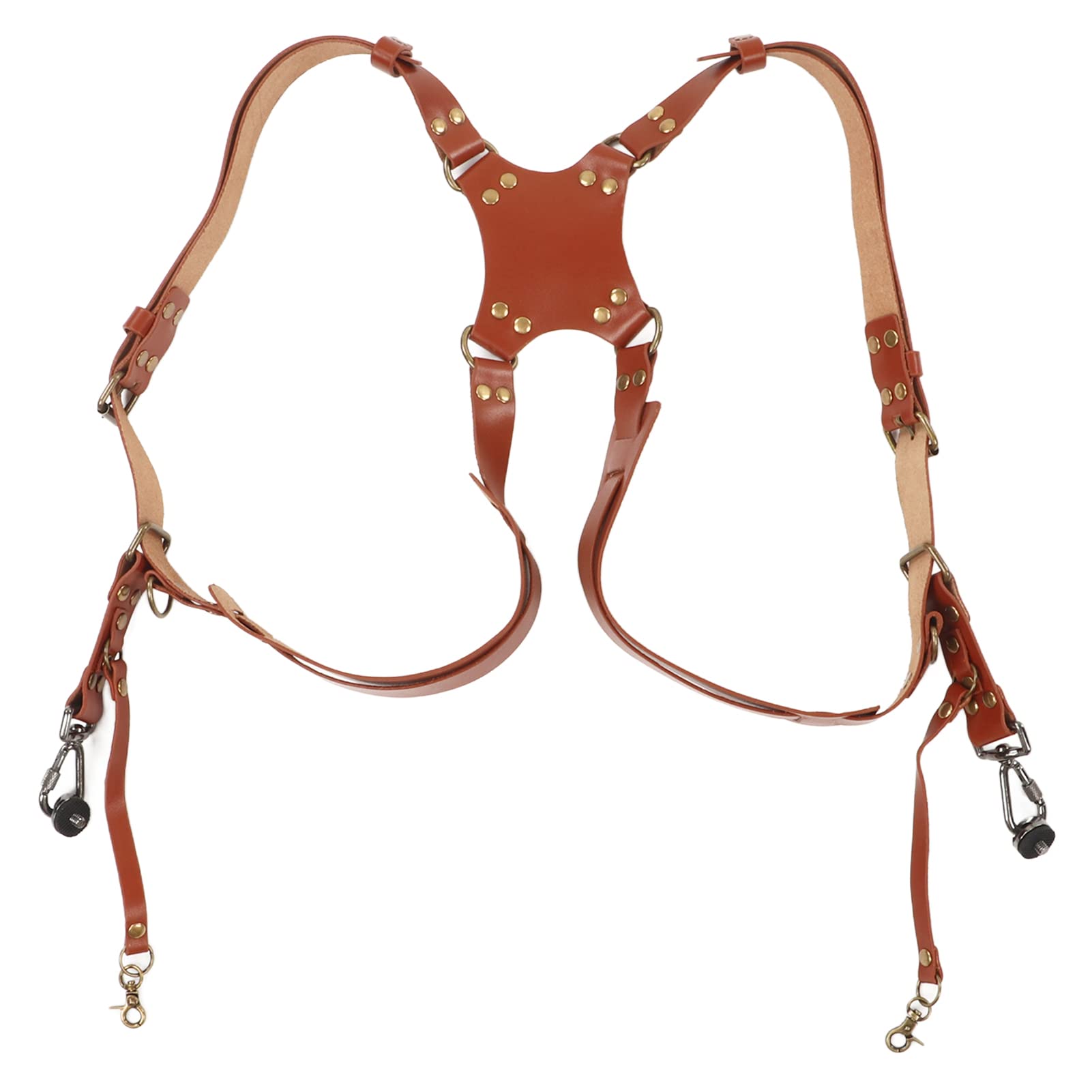 Harnais Double Bandoulière Cuir Pour Appareil Photo - Type X Marron - Confort Et Sécurité
