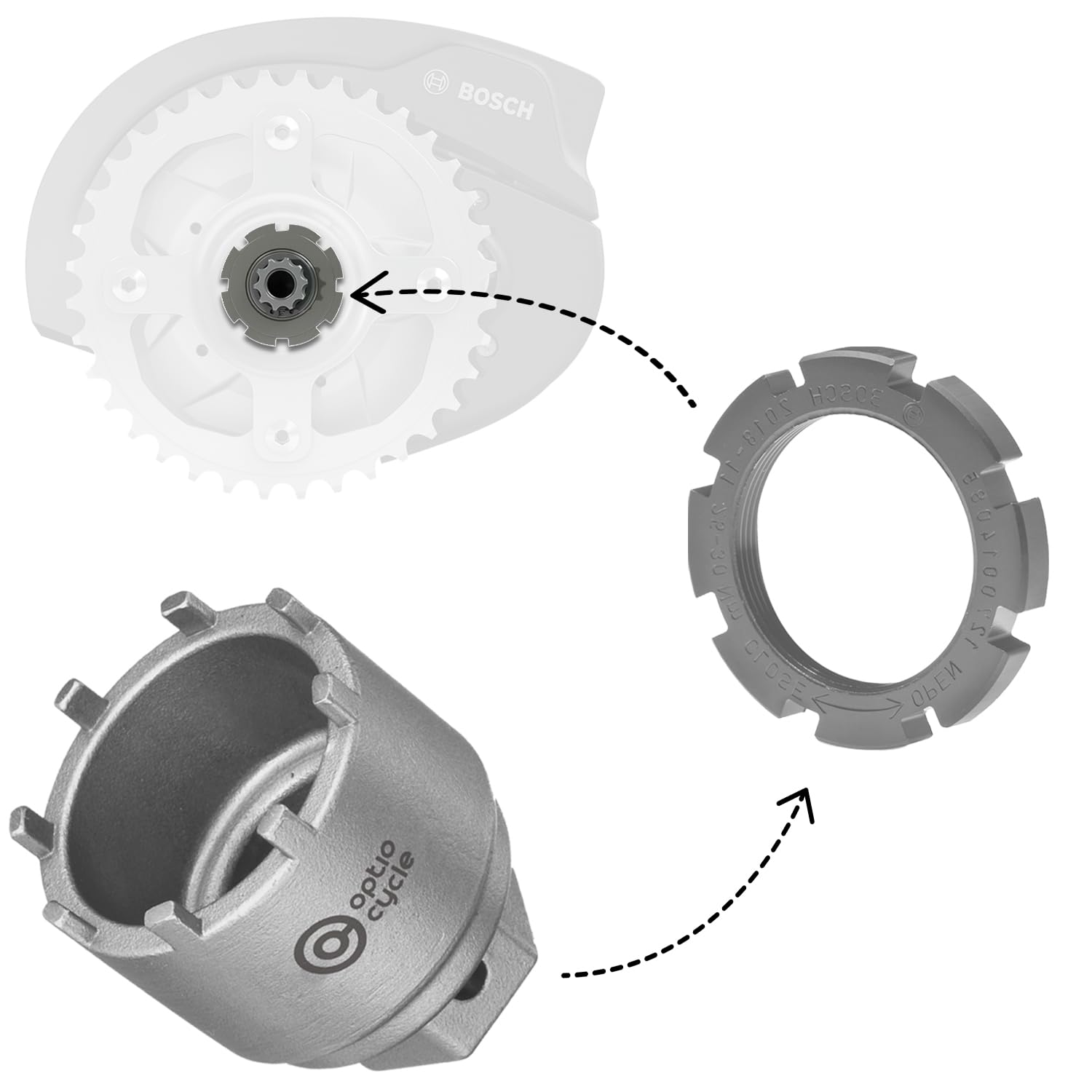 Chiave per Movimento Centrale Bosch Gen 3/4/5 - Chiave Corona Bosch | Chiave Center Lock per Manutenzione E-Bike e Chiavi Movimento Centrale Bici