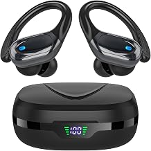 HAOYUYAN Wireless Earbuds, Sports Bluetooth Headphones, 80Hrs Playtime Ear Buds with LED Power Display, Noise Canceling Headset, IPX7 Waterproof Earphones for Workout/Running