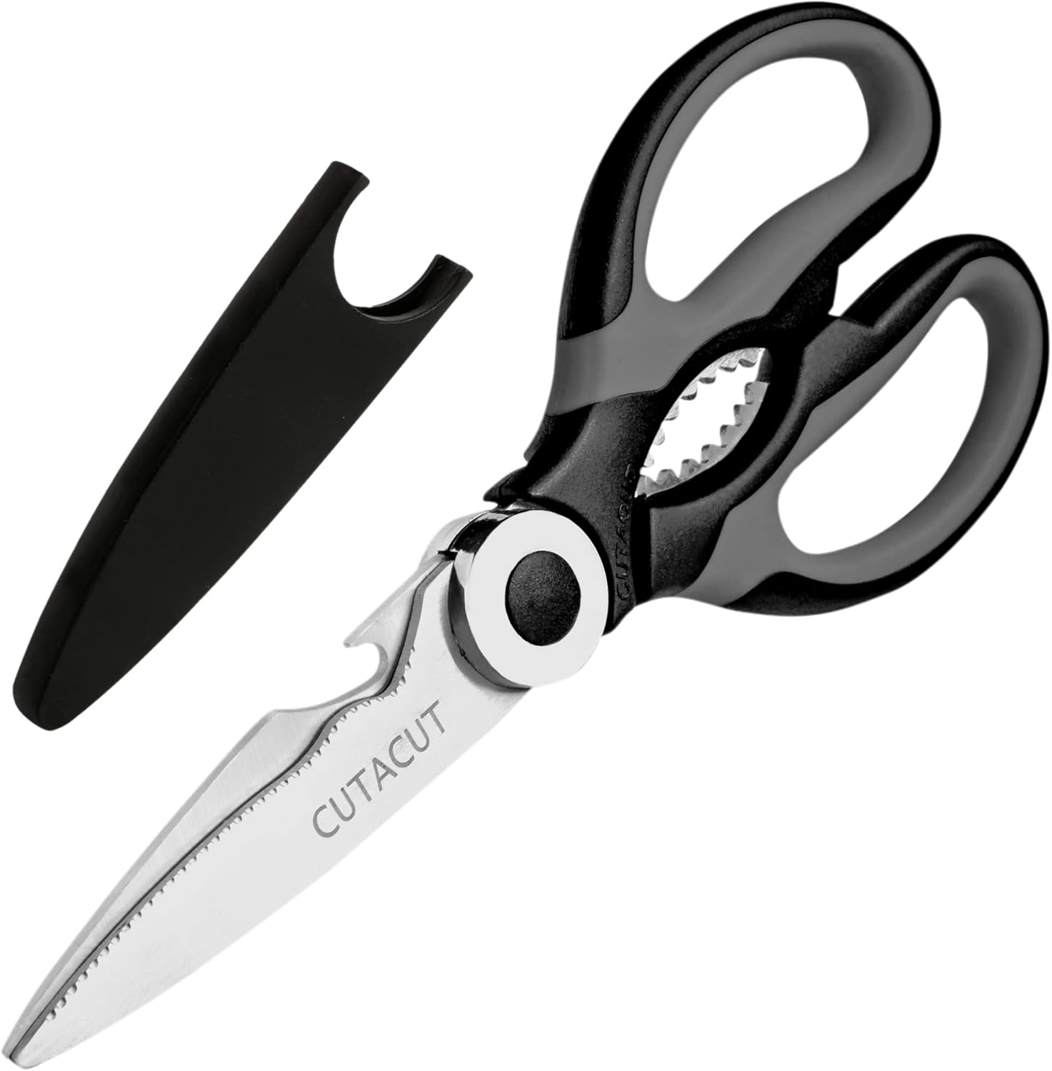 Cutacut Kitchen Scissors Stainless Steel Sharp Blades with TPR Grip