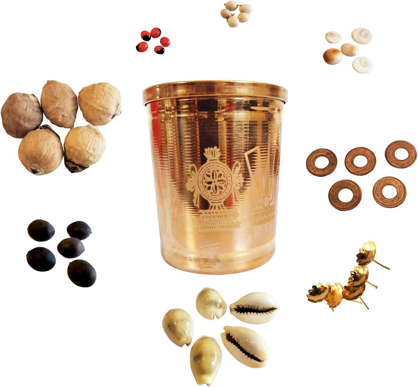 Copper Lakshmi Kuber Kuncham Set (9 Items)