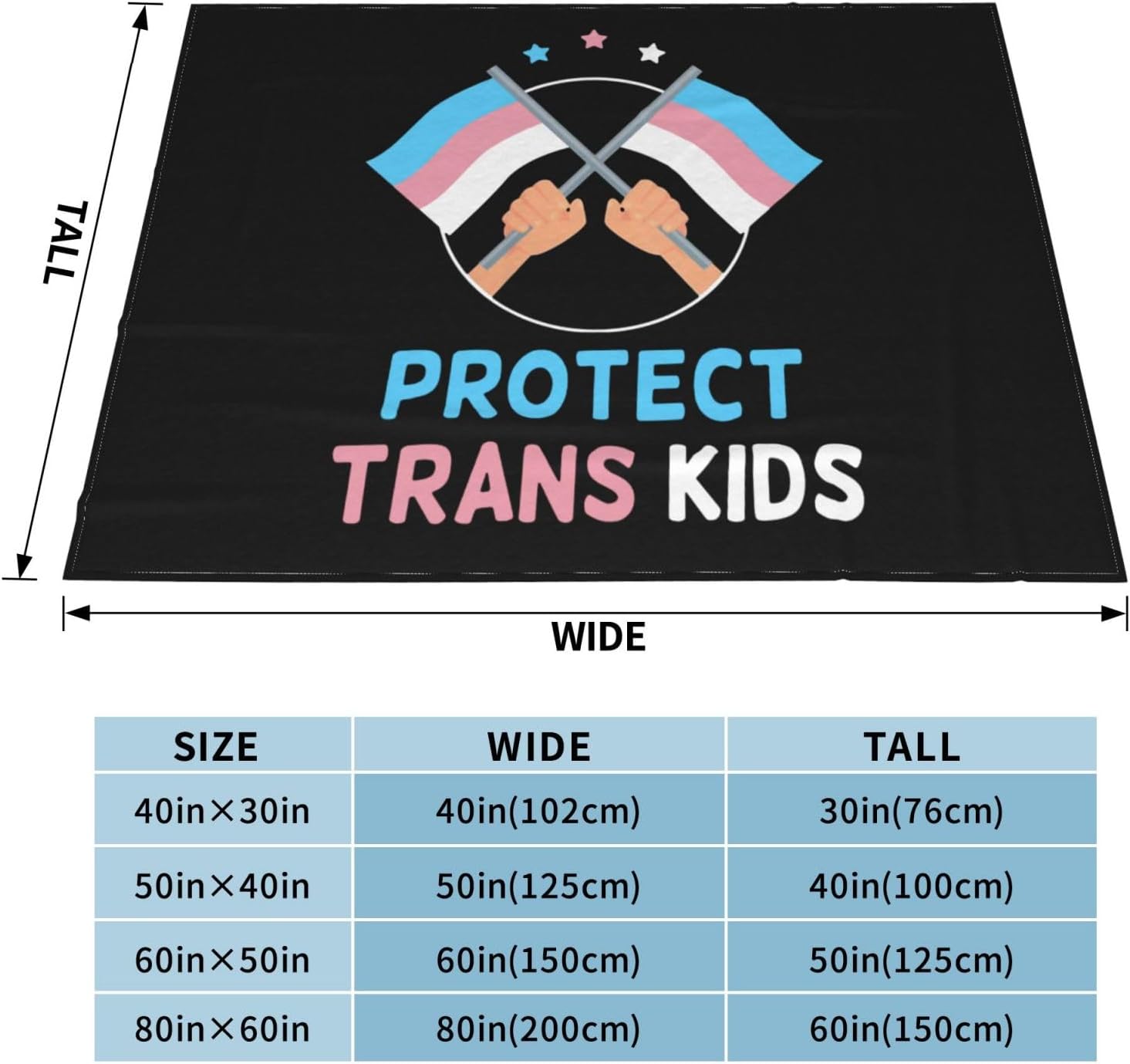 Protect Trans Kids Blanket Ultra Soft Lightweight Quilt for Travel Fleece Blankets