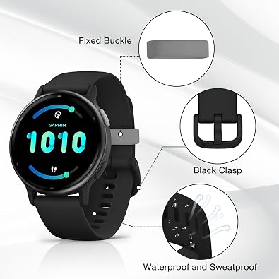 Watch Strap for Garmin Vivoactive 6 5 3,Soft Silicone Replacement Straps for Garmin Forerunner 55 165 245 645