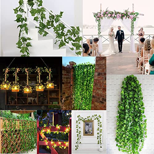 36 Strands 248Ft Fake Ivy Garlands Leaves Artificial Vines Faux Green Hanging Plants For Bedroom Wall House Decor Outdoor Wedding Photography Backdrops, Non-Discoloring #TOP3