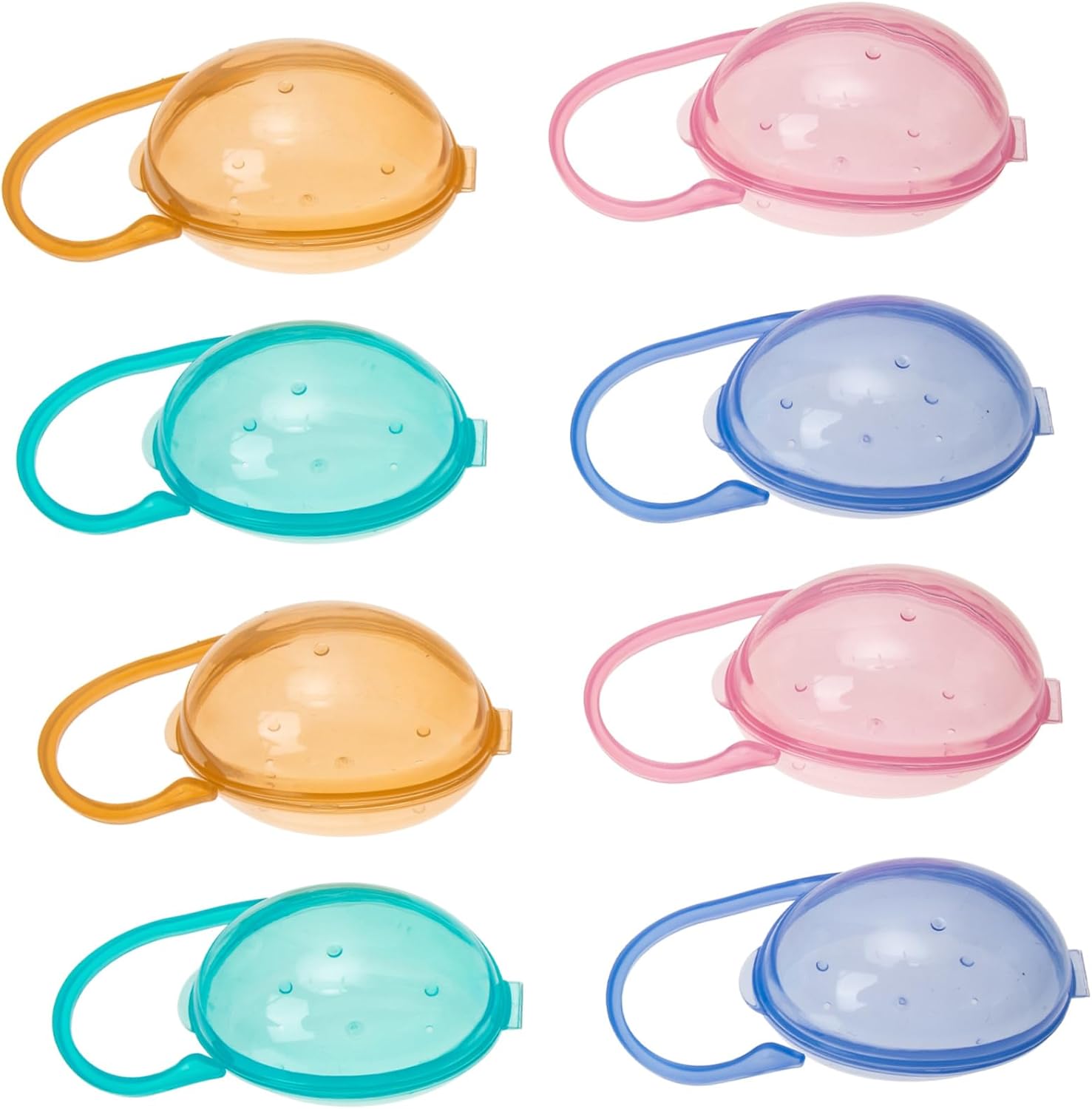 HANABASS 2sets 8pcs Pacifier Carrying Case Portable Pacifier Holder Box for Travel with Smooth Edges Easy to Clean and Store 8pcs*2