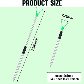 Support de canne à pêche télescopique réglable en alliage d'aluminium, support portable pour canne à pêche au sol, pour la pêche en bord de mer, en alliage d'aluminium, 23,6