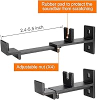Vista 4 de Barra de sonido ajustable para montaje en pared, soporte universal de barra de sonido para montaje debajo del televisor, compatible con SONOS
