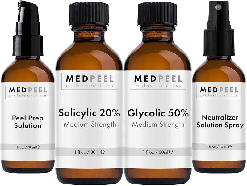 MedPeel Kit de Peeling com Ácido Alfa-Hidroxi e Beta-Hidroxi, 20% Ácido Salicílico e 50% Ácido Glicólico, 30 mL cada