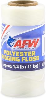 AFW Waxed Polyester Rigging Floss – Strong, Durable Line for Rigging Baits, Skirts & Big Game Lures – High-Tensile Strength for Saltwater Fishing