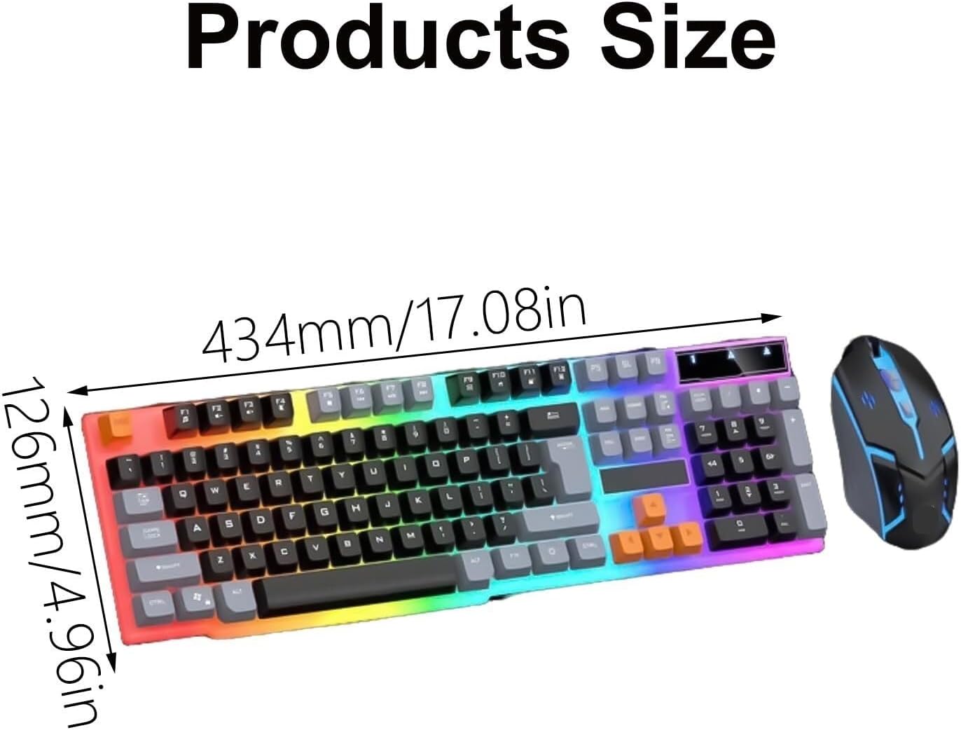 キーボード マウスセット LEDバックライト付きUSBコード付きメカニカルフィーリングマルチメディアPCゲーミングキーボードマウスコ