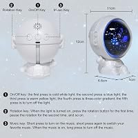 URAQT Űrhajós Csillagos Égbolt Projektor - 360° Forgatható, 8 Zenével, 3 Vetítési Témával, 4 Fénymóddal, USB Töltéssel, Gyerekszobába, Ajánd 3