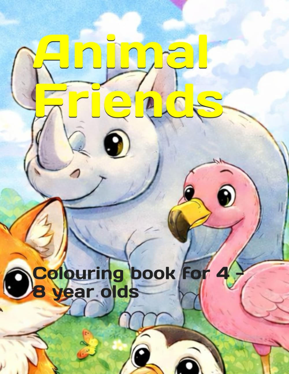 Animal Friends: Colouring book for 4 - 8 year olds