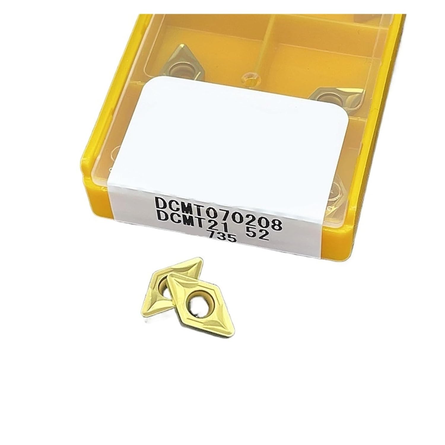 Indexable Lathe Carbide Insert 10PCS DCMT070204 DCMT070208 Hard Alloy Cutting Tool Turning External(DCMT070208 15TF)