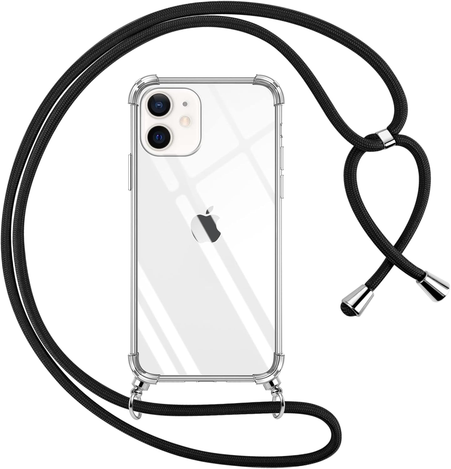 Pnakqil Cover per iPhone 12/iPhone 12 Pro con Cordino, Trasparente