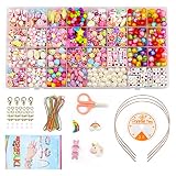 Perlen zum Auffädeln, 32 Farben DIY Perlenschmuck Selber Machen Kinder Armbänder Set für Kids' Craft Geburtstagsgeschenk Bracelet Schmuck Basteln Making