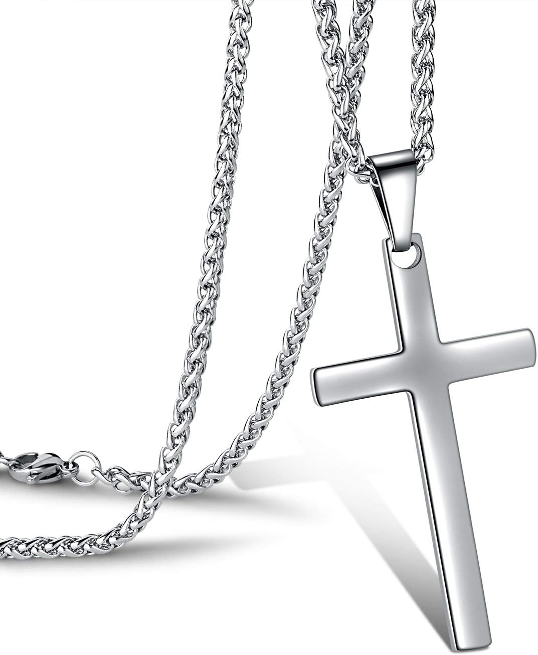 Cross Pendant Necklace for Men Stainless Steel Titanium Necklace,18-36 Inches
