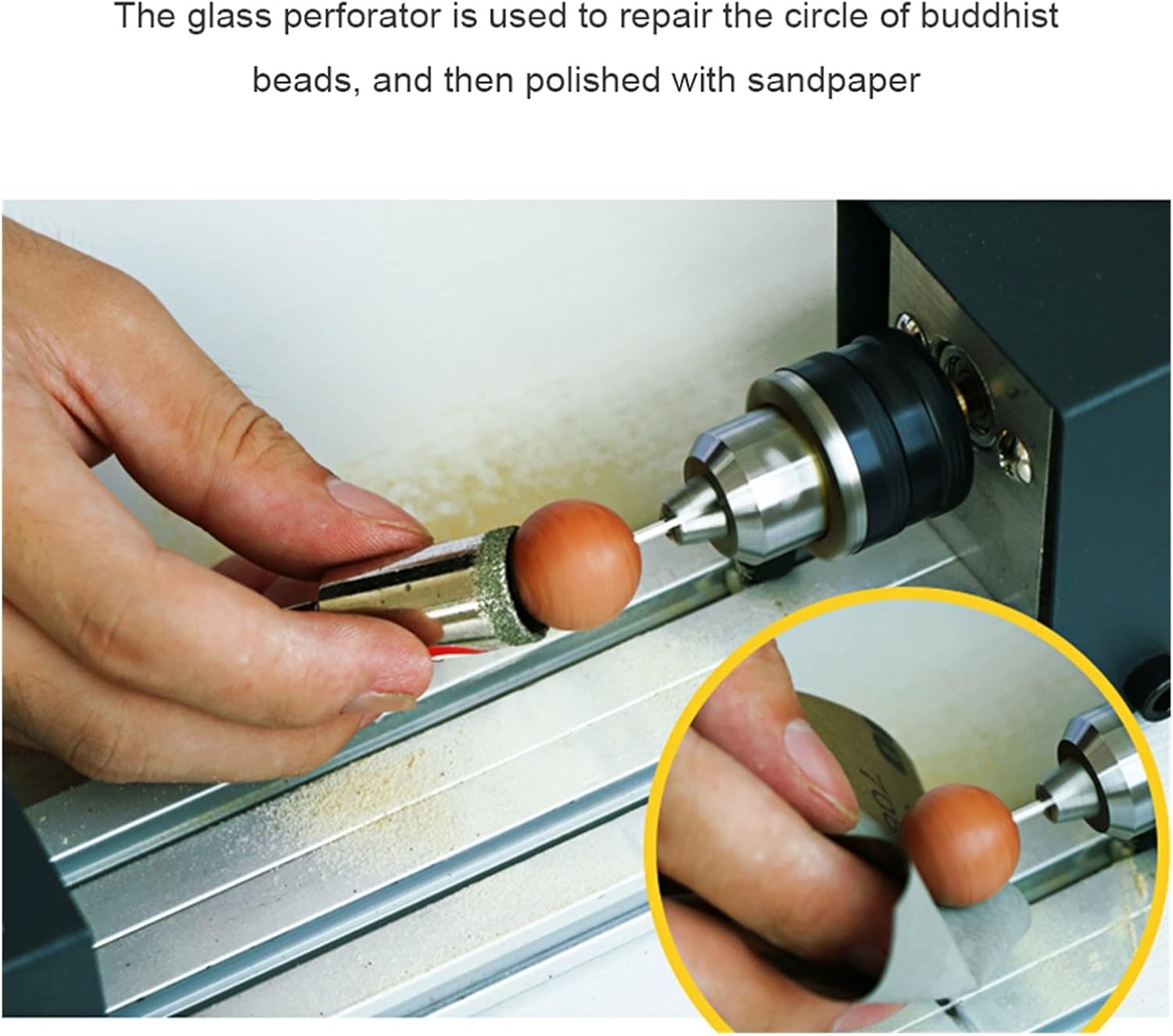 Wood Lathe 80W Mini Lathe Beads Polisher Machine Woodworking Craft DIY Rotary Tool Set Standard Grinding Set CNC Machining