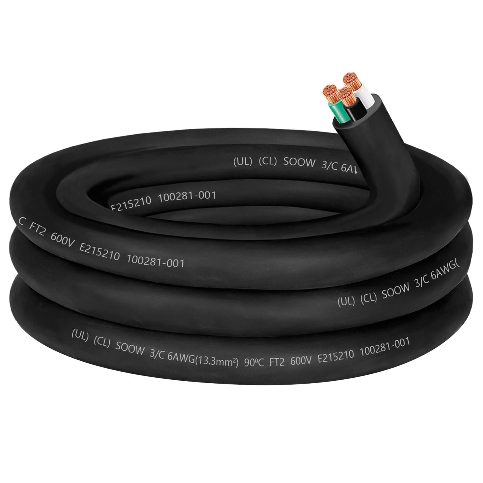 Cavo Flessibile 6/4 4 Conduttori Cavo Flessibile SOOW 6/4, 10 Piedi, 600V - Per Uso Esterno/interno, 4 Conduttori, Nero, Southwire Cavo Oleoresistente Flessibile - Foto 9