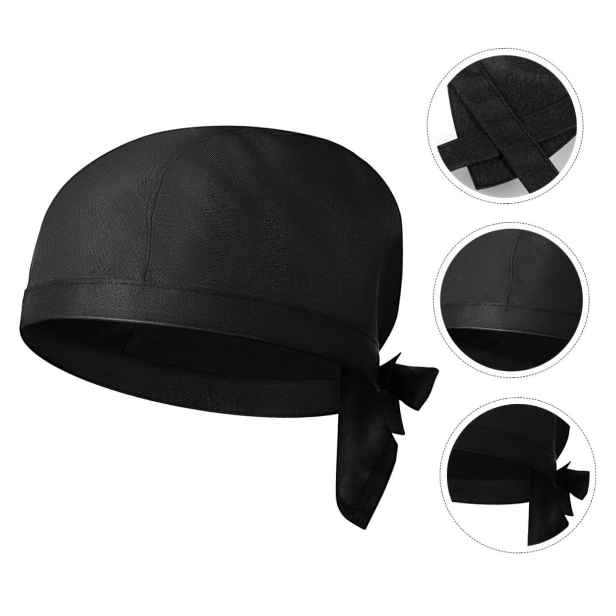 Healeved Cappello da Cuoco Unisex in Cotone Nero 9 Pezzi per Ristorante