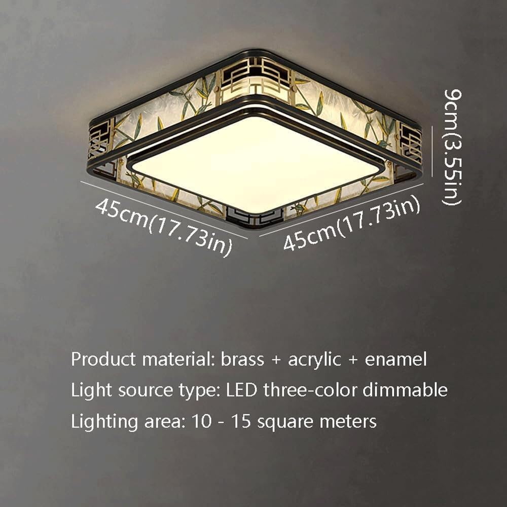 Lampa sufitowa z litego miedzi, ręcznie emaliowana chińska lampa wisząca LED, oświetlenie wewnętrzne do salonu, jadalni, biura lub sypialni.