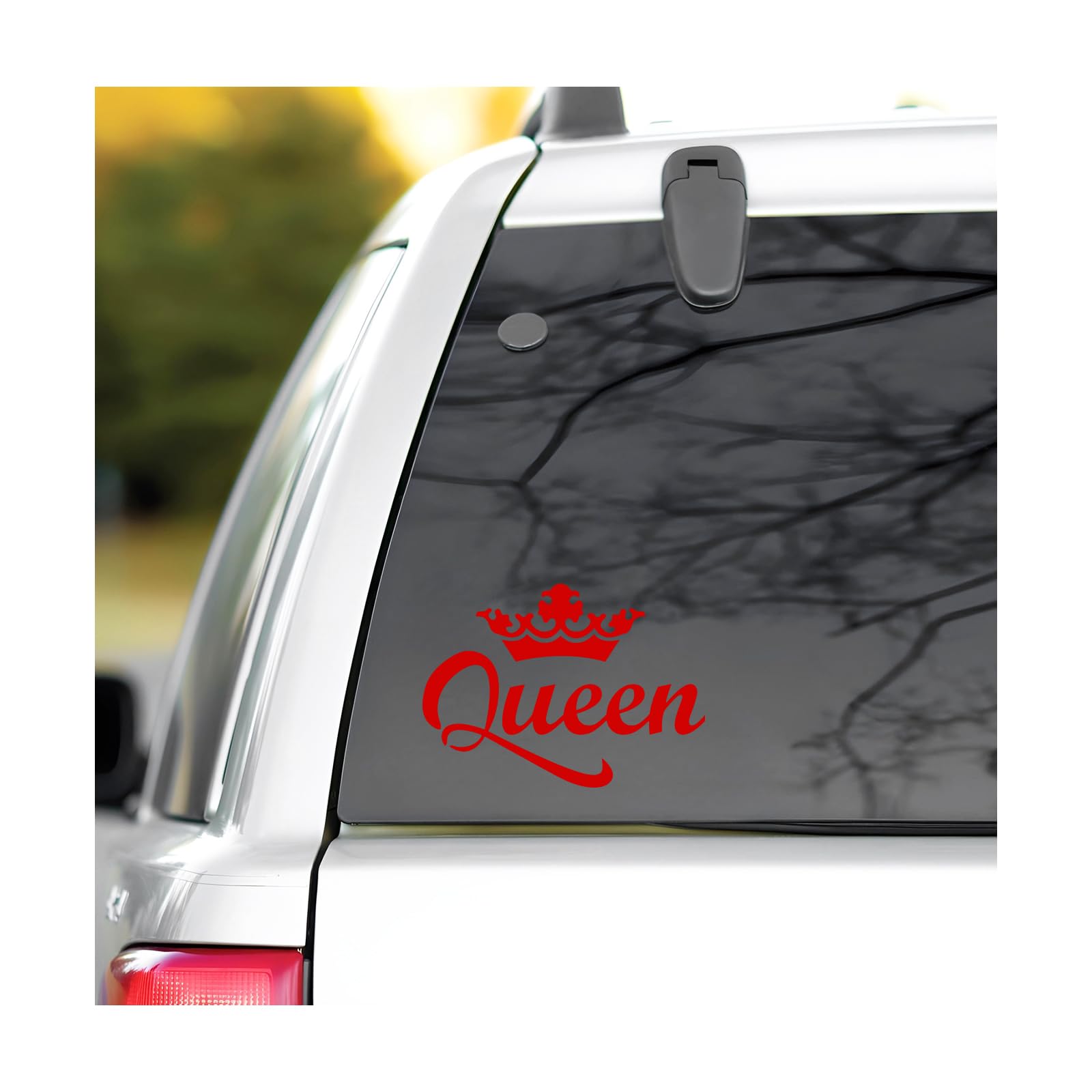 Queen Crown Car Sticker, 5.7" × 4.0" Elegant Queen Vinyl Decal for Ladies Driver, Waterproof Crown Sticker Window Decoration for Wall Tumbler Laptop, Car Accessories (Red)