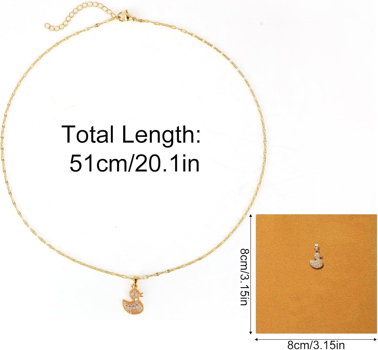 Positive Duck Necklace with Inspirational Card, Dainty Gold Duck Pendant Necklace Chain Good Luck Cheer Friendship Charm Jewelry Stuff for Women Mom Sister Friend Gift - Image 2