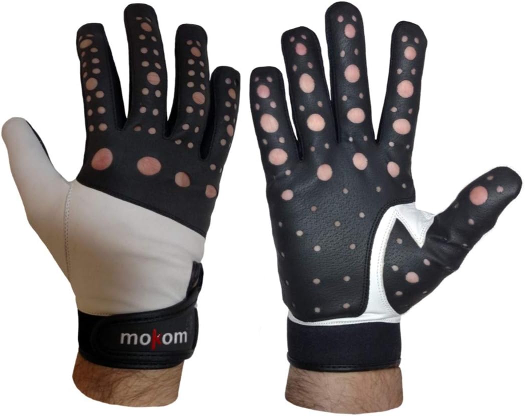 Mokom Touch & Grip Balanced Black/White Breathable Football Gloves