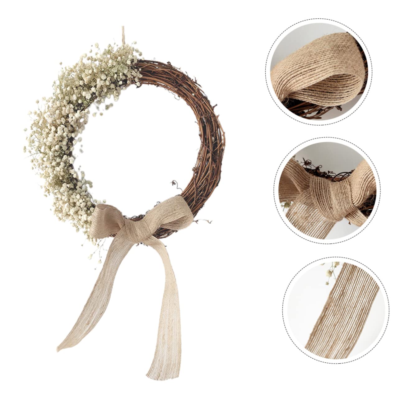 TOPBATHY 3 STK Atem Girlande des Babys Dekoriert Künstlicher Hängender Kranz Aus Rattan Hochzeitsgirlande Kranz Künstlicher Trockenblumenkranz Hochzeit Blumenanhänger Tür Getrocknete Blumen